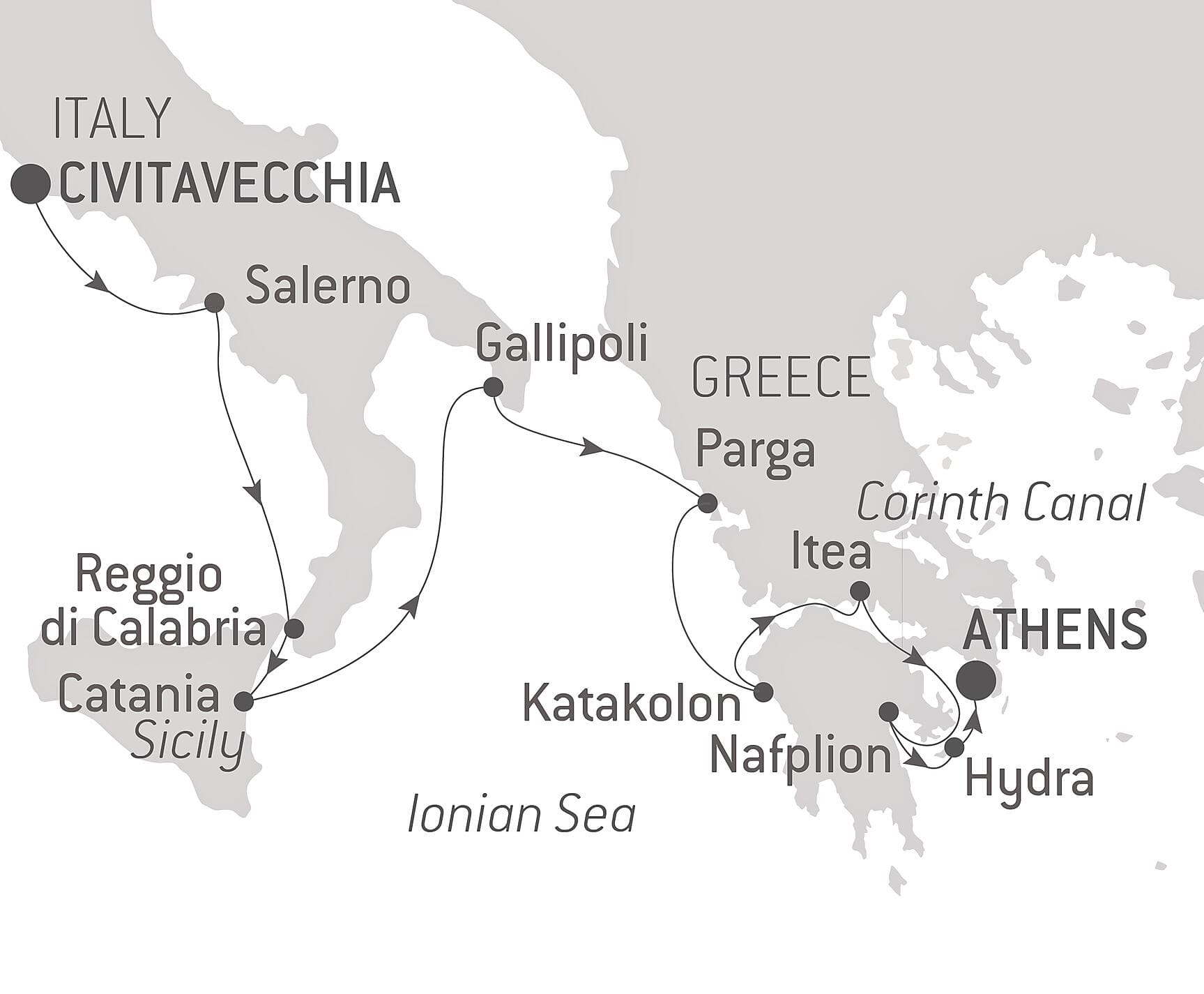 Ancient civilisations, from Italy to Greece