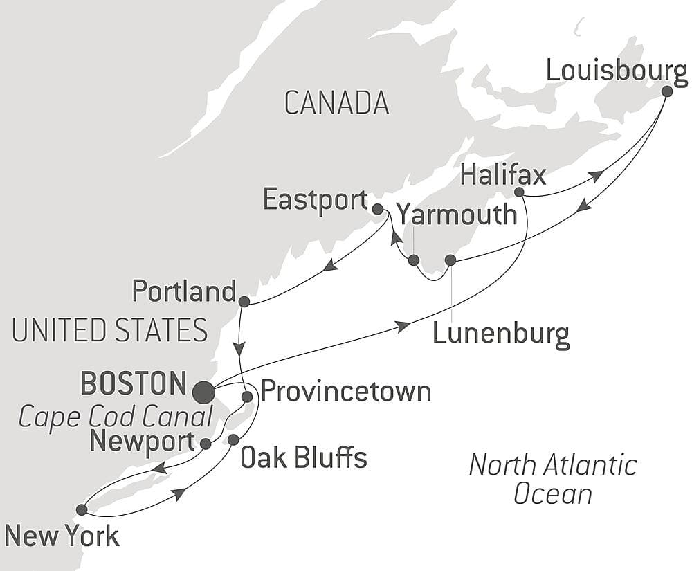 Nova Scotia and the East Coast of the United States   null