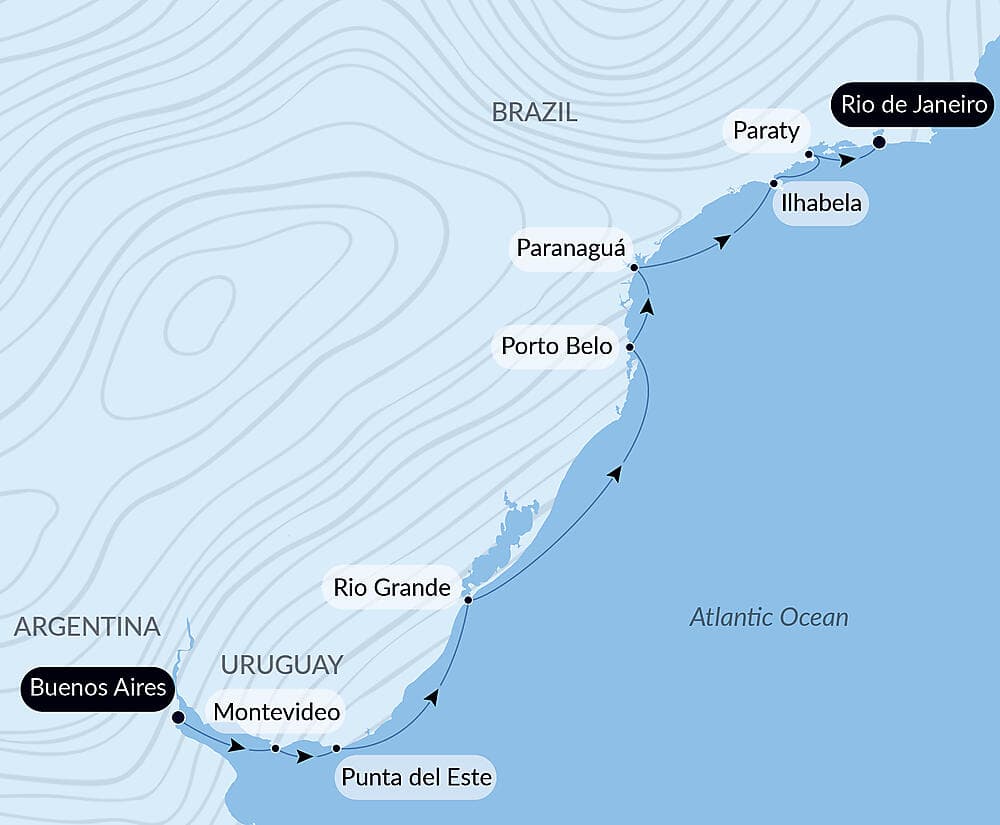 Emblematic South American shores and cities null