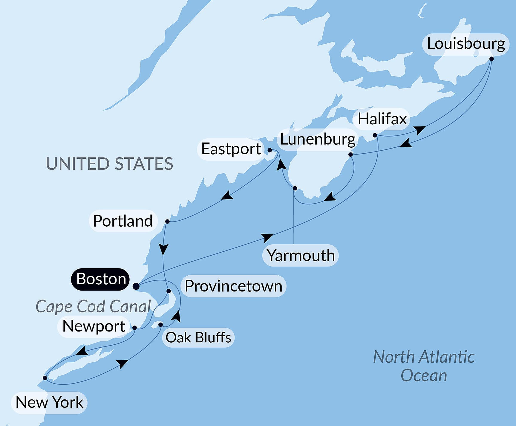 Nova Scotia and the East Coast of the United States